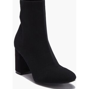 MIA‎ Stretch Boots Size 8 Black Block Heel Ankle Booties Pull On Style NEW